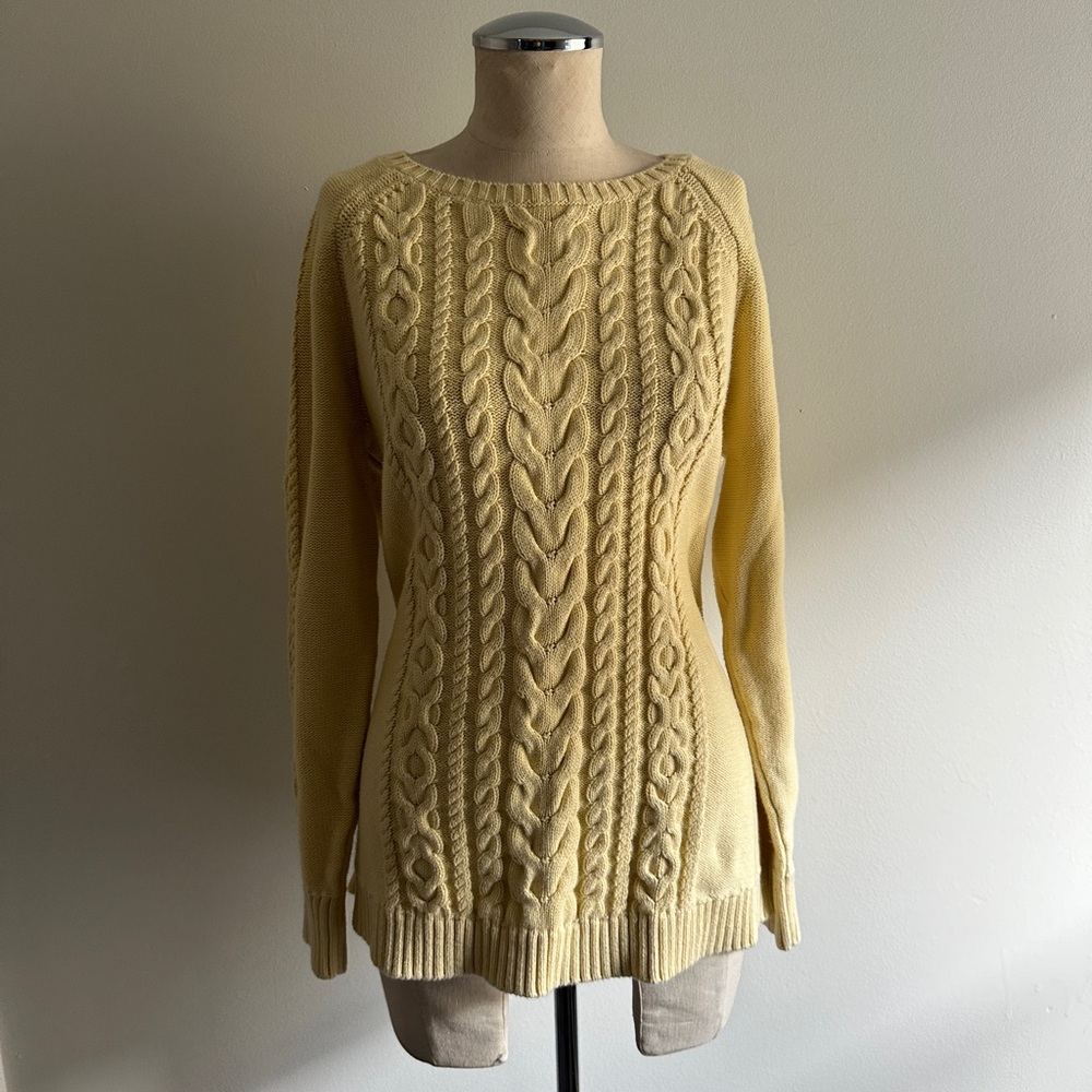 Yellow Cable Knit Sweater